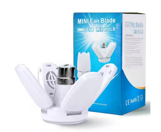 FAN LED Bulb Lamp B22 Foldable Decorative Light – 25W 4-Leaf Adjustable Ceiling Light (Cool White)